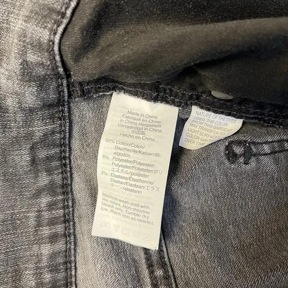 Madewell Jeans Women 31 Curvy 9" High-Rise Skinny Black Faded Freyed Hem Stretch - Picture 10 of 10